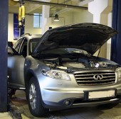 Дневные ходовые огни в штатные противотуманные фары Инфинити